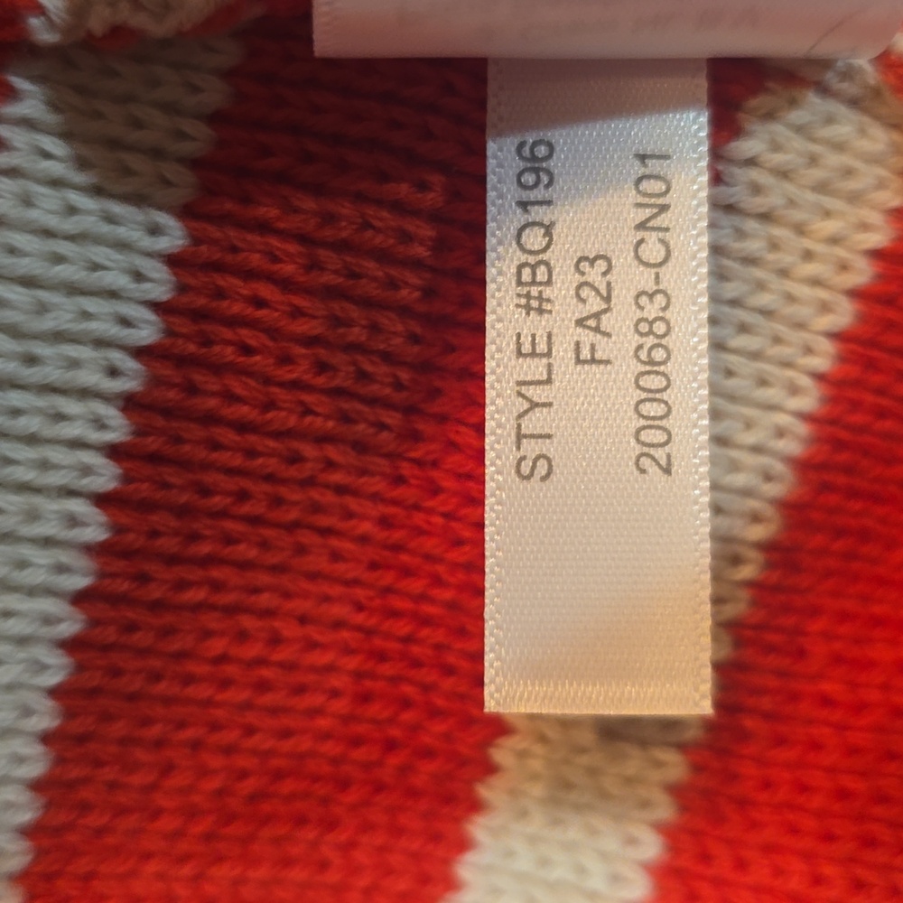 J. Crew sweater lady jacket Red and Cream Striped Cardigan Small - Picture 5 of 5